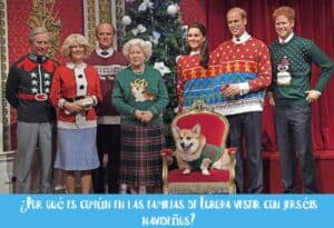 familia real con jerseys navideños